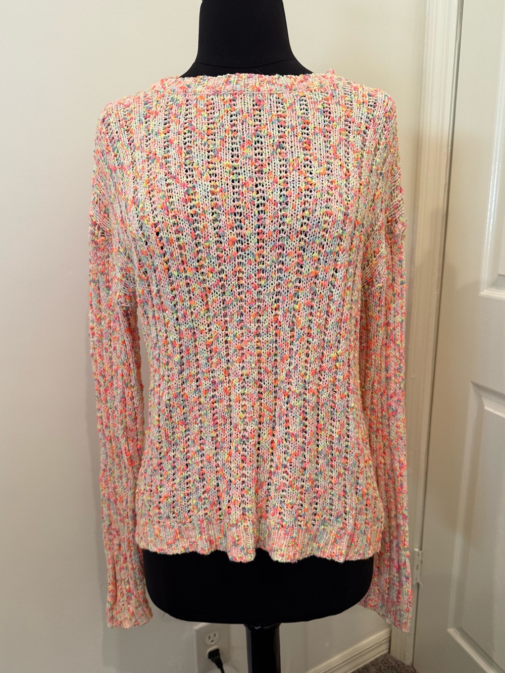 LISA TODD ‘Skittles’ Confetti Knit Colorful Sweater Sz M $225